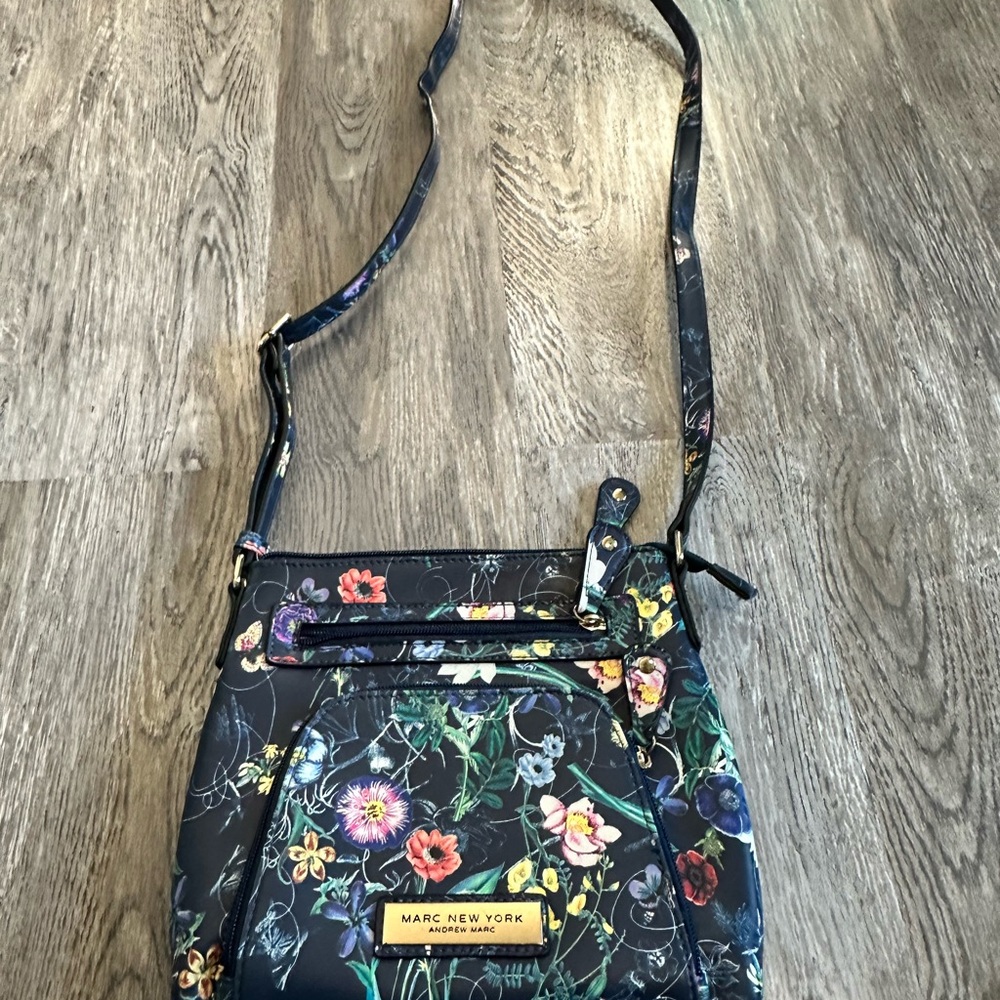 Marc New York Floral Shoulder Bag - Black and Multicolor